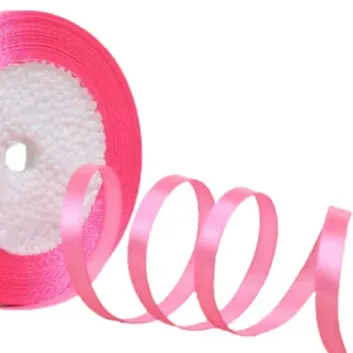 Exporanto Saten Kurdele 6 mm Şeker Pembe 1 Metre
