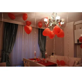 İRHANLAR Kırmızı Kalpli Balon 12 Inc Büyük Boy 10 Adet