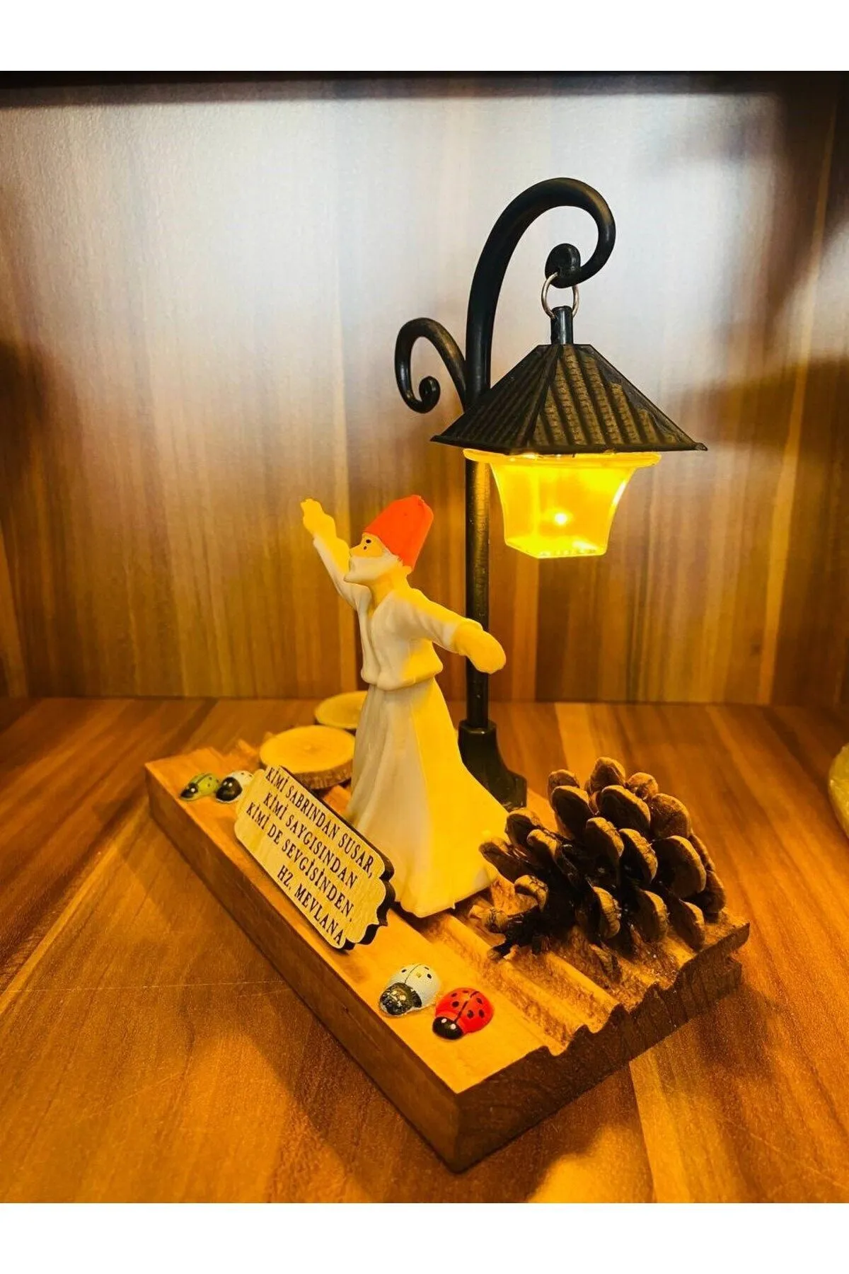 MYK HEDİYE VE SANAT ATÖLYESİ Mevlana Sözleri Resimli, Mevlana, Rumi, Dini Hediye, İslami Hediye, Dini Dekoratif Led Lamba görsel 4