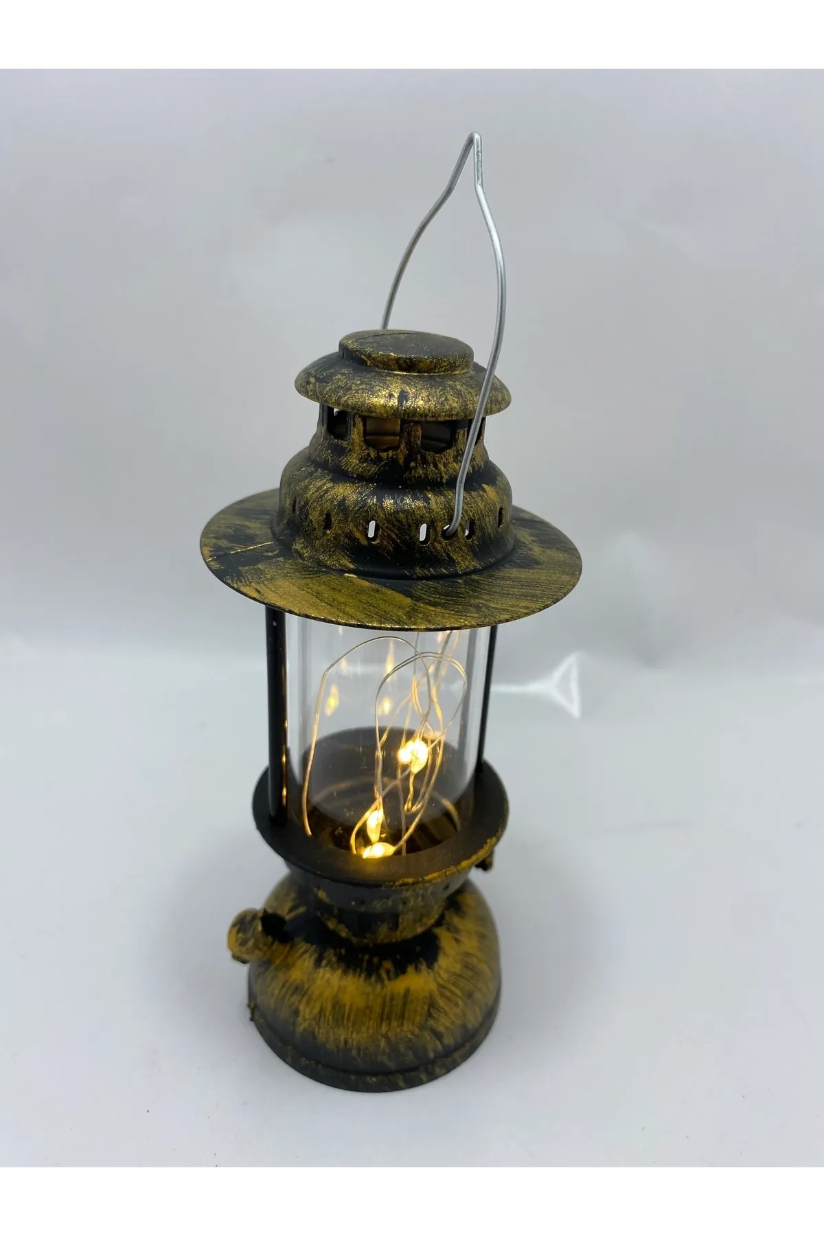 MYK HEDİYE VE SANAT ATÖLYESİ Ledli Gaz Lambası Nostaljik Eskitme Fener görsel 3