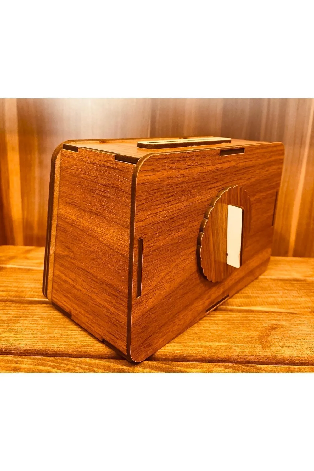 MYK HEDİYE VE SANAT ATÖLYESİ Tip Box Bahşiş Kutusu Nostaljik Radyo Görünümlü görsel 3