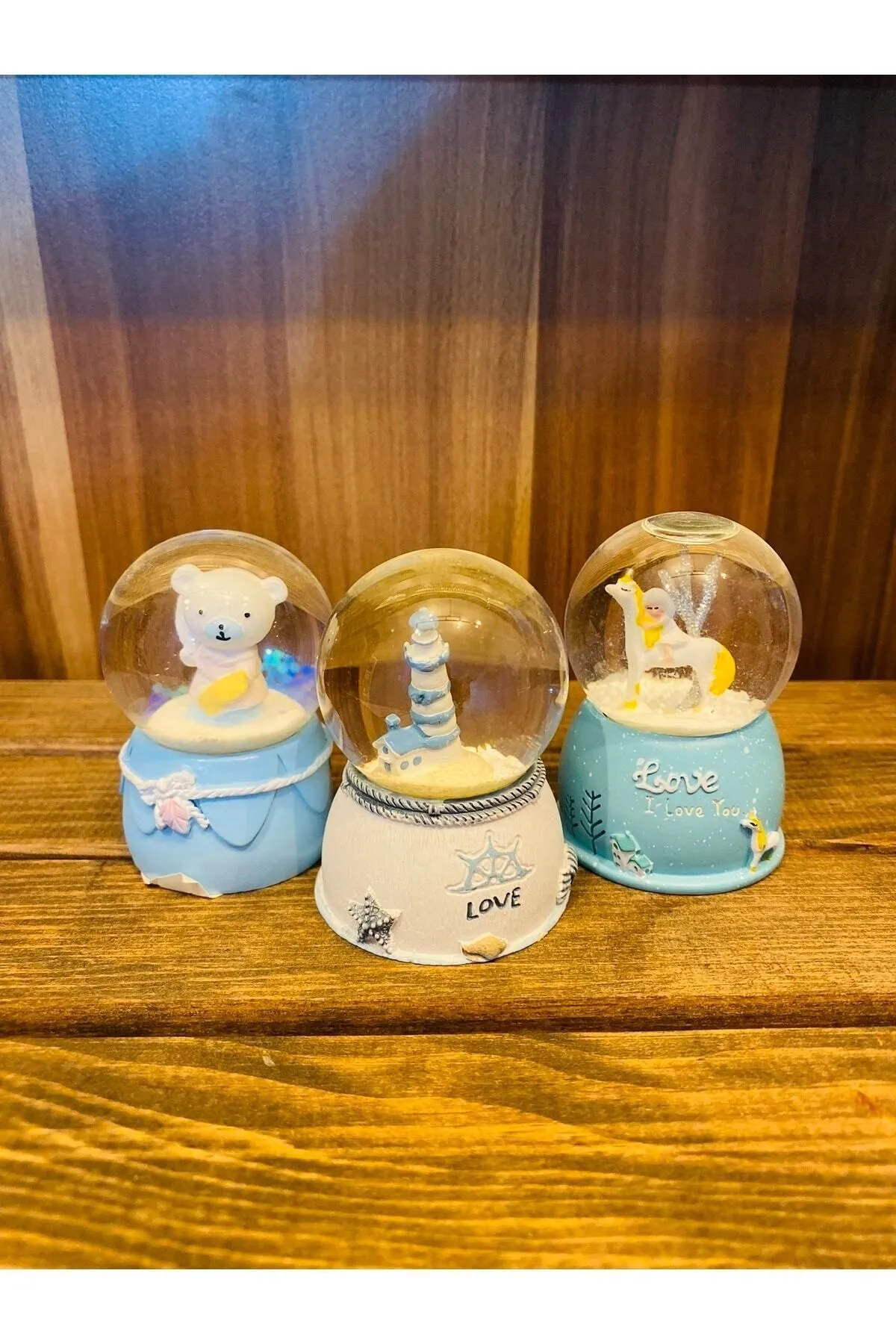 MYK HEDİYE VE SANAT ATÖLYESİ Yeni Yıl Yılbaşı Noel Hediyesi Kar Küresi Kardan Adam Işıklı Mini görsel 2