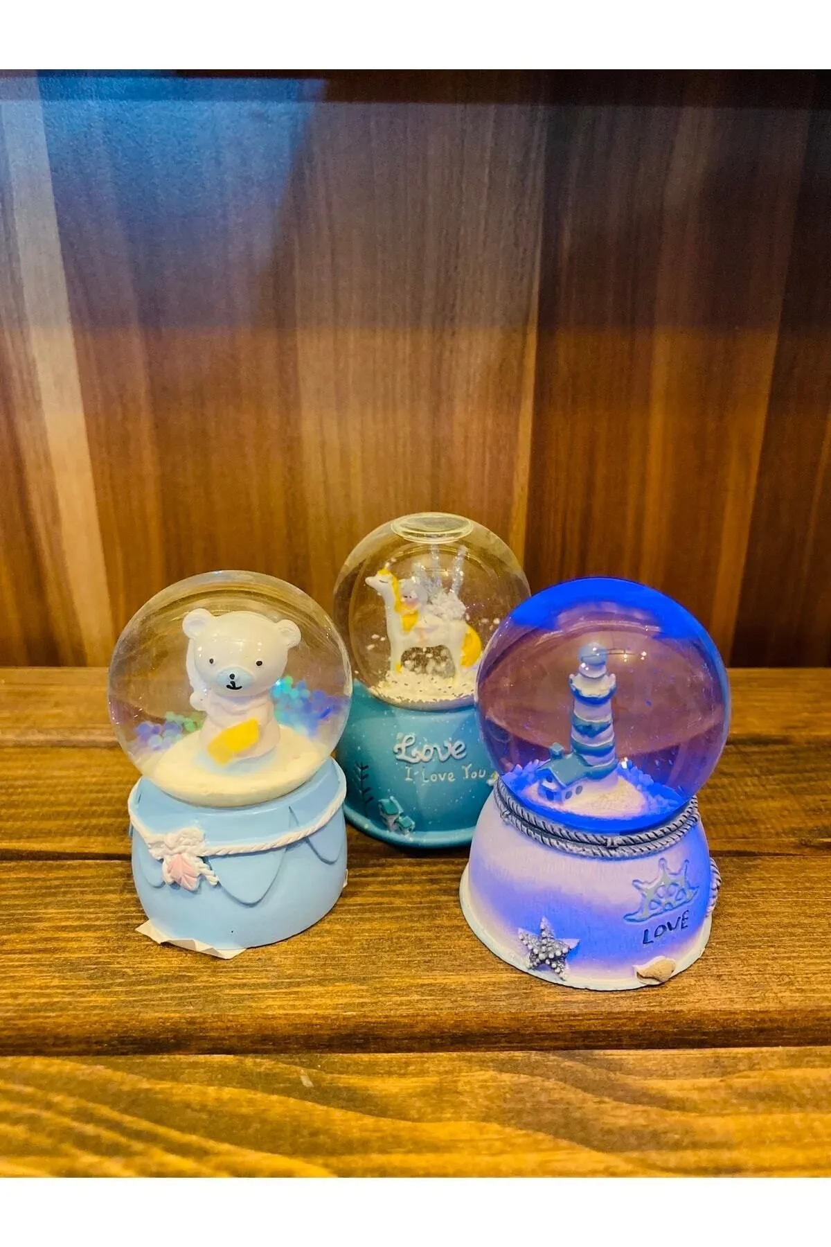 MYK HEDİYE VE SANAT ATÖLYESİ Yeni Yıl Yılbaşı Noel Hediyesi Kar Küresi Kardan Adam Işıklı Mini görsel 3
