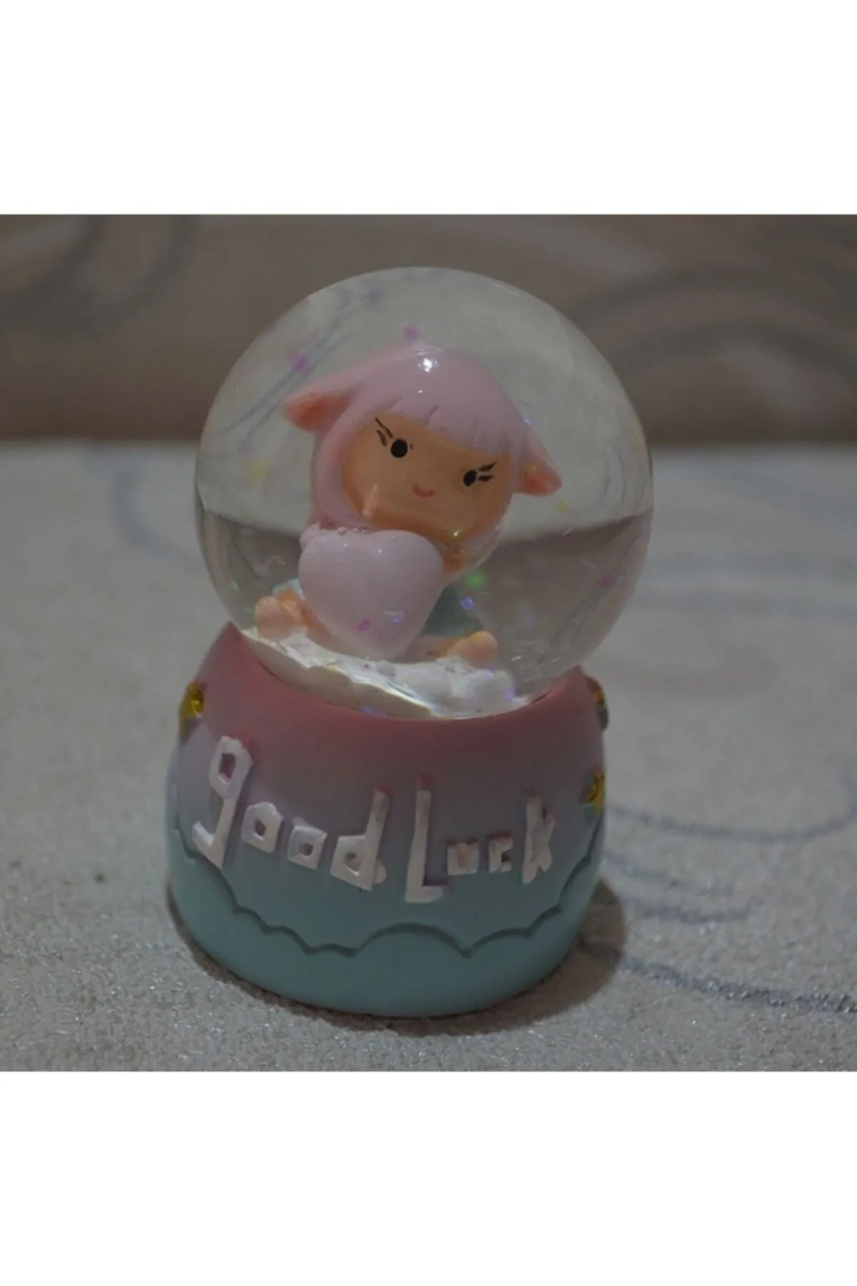MYK HEDİYE VE SANAT ATÖLYESİ Mini Kar Küresi Good Luck Pilli Konsept Ev Ve Sevgili Hediyesi görsel 2