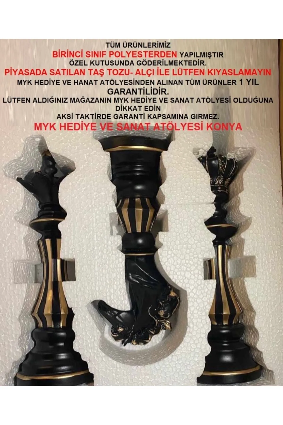 MYK HEDİYE VE SANAT ATÖLYESİ Satranç Üçlü Takım görsel 3