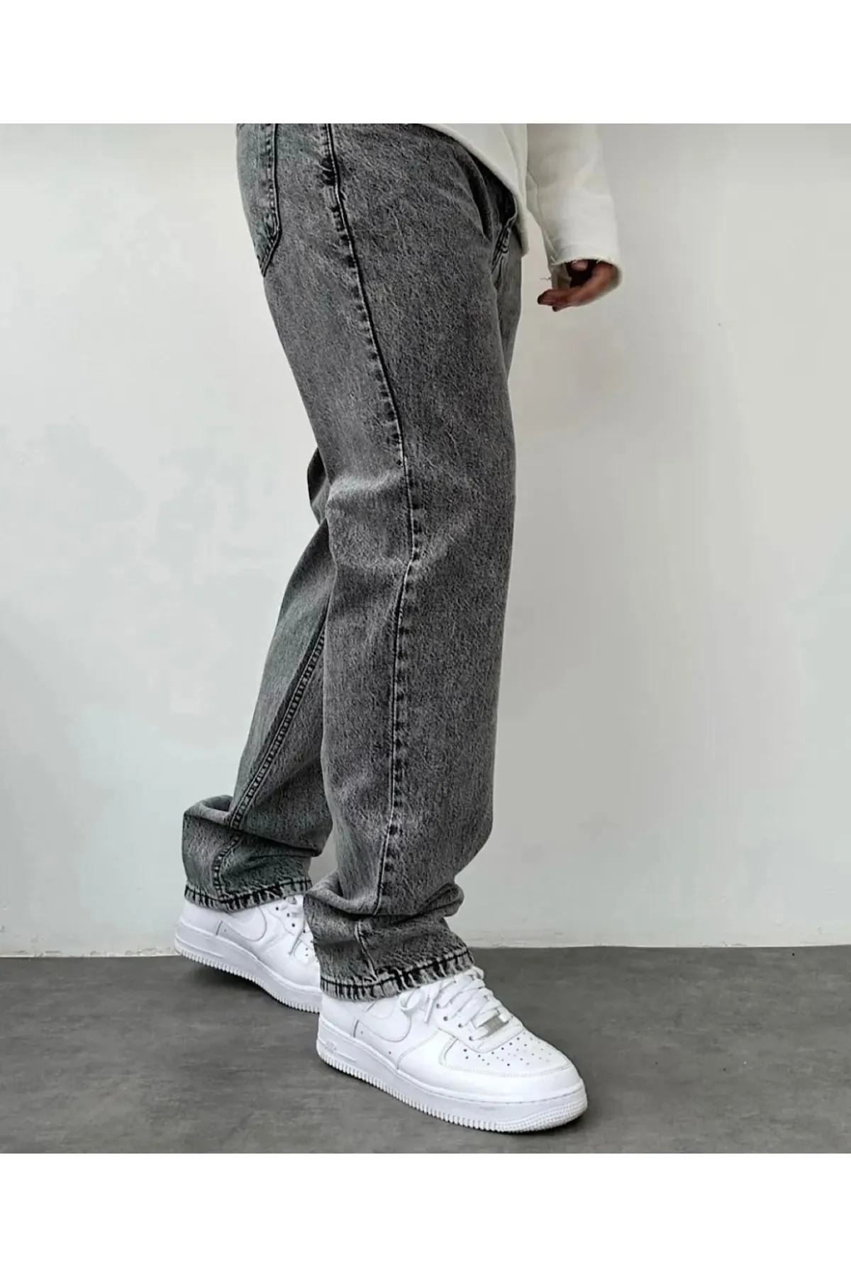 ORAY STORE Gri Asit Yıkama Baggy Pantolon görsel 3