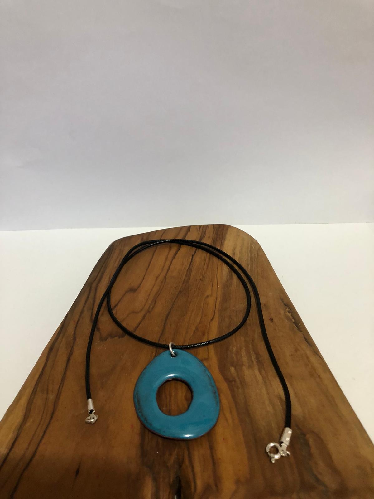 Opal Silver El Yapımı Sıcak Mine Çalışması Tasarım Kolye Gümüş Kilitli görsel 2