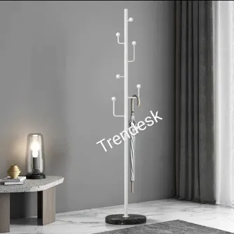 TRENDESK Modern Metal Beyaz Ayaklı Askılık Elbise Askısı 165*30 cm