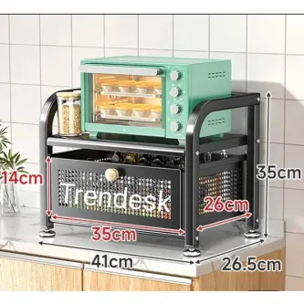 TRENDESK Metal Siyah Mutfak Tezgah Üstü Çekmeceli Organizer 35*35*26,5*14