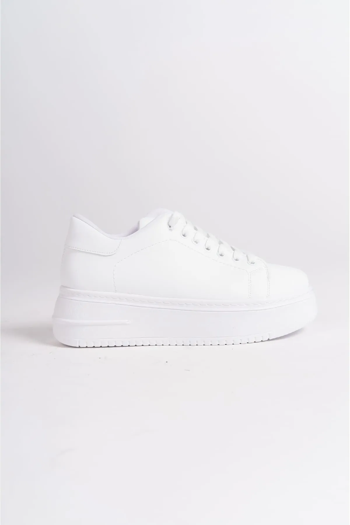 Baybonza Biana Bağcıklı Ortopedik Taban Kadın Sneaker Ayakkabı Bt Beyaz görsel 6