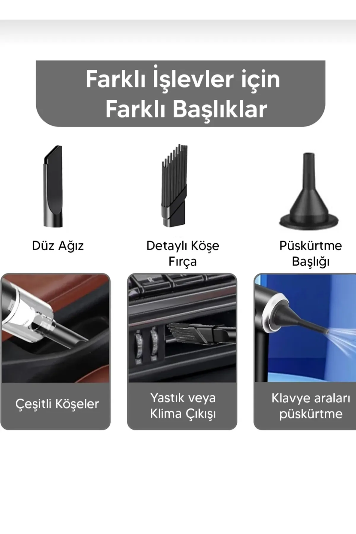 Tarımsal ve Hayvansal Ürünler Şarjlı Araç İçi El Süpürgesi görsel 7