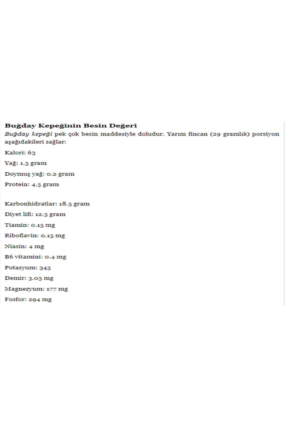 Tarımsal ve Hayvansal Ürünler	4 Kg Buğday Kepeği Doğal Katkısız Lifli Buğday Kepeği görsel 3