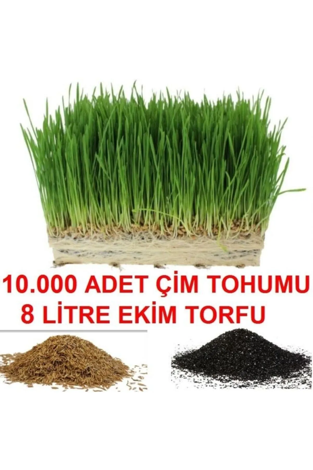 Tarımsal ve Hayvansal Ürünler	10.000 Adet Çim Tohumu Ve De 8 Litre Çim Ekim Torfu Toprak