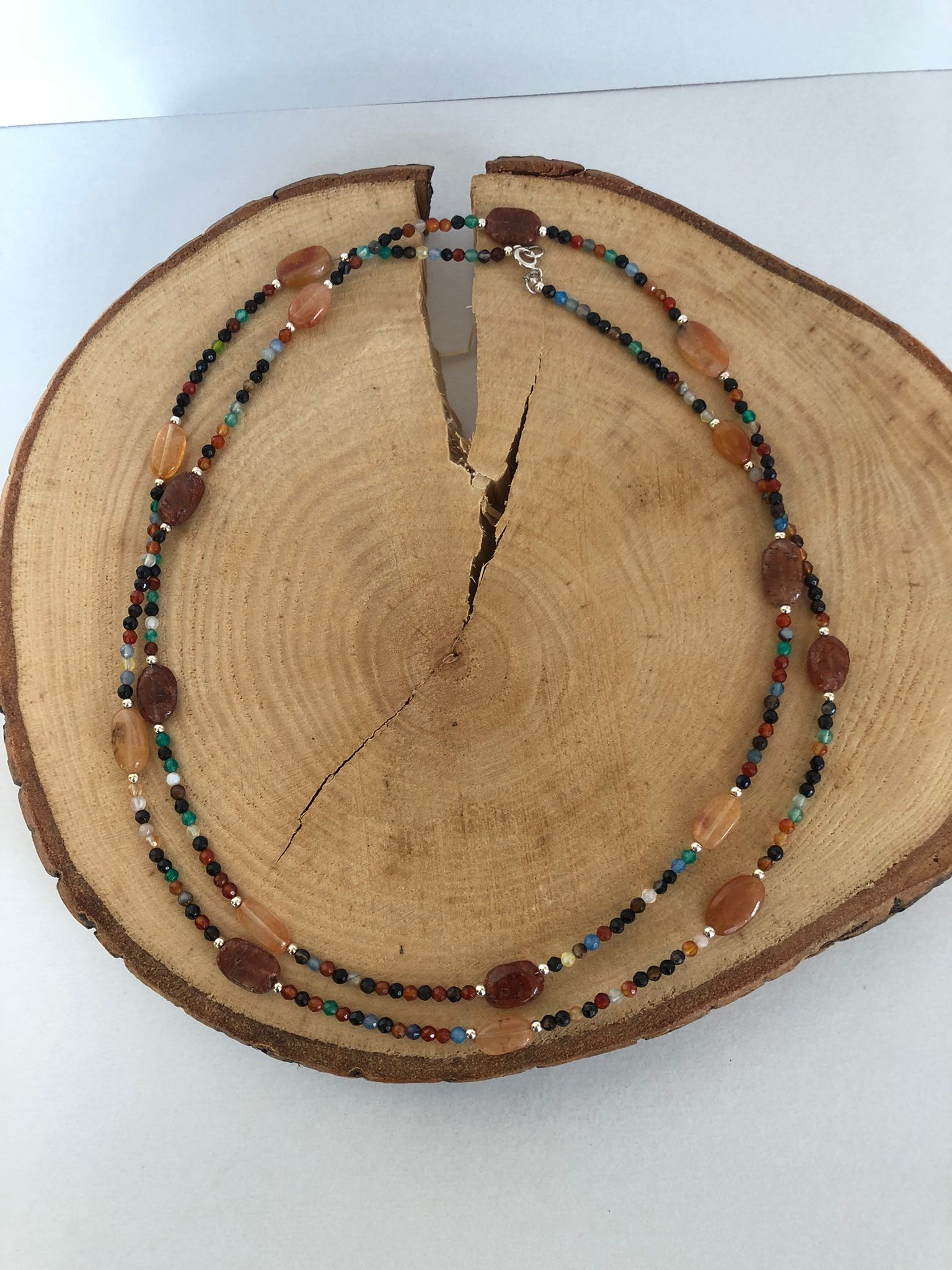 Opal Silver Hint Akiği Gümüş Toplu Kolye