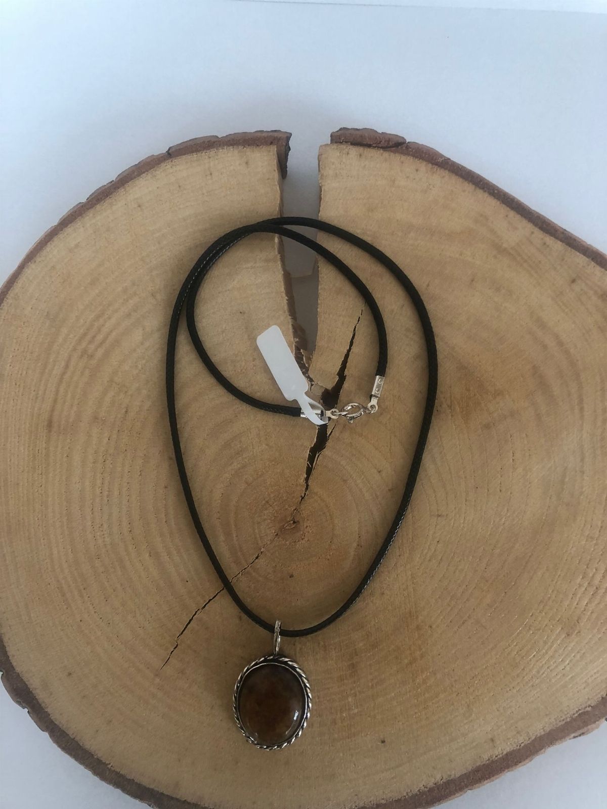 Opal Silver 925 Ayar El Yapımı Naturel Sitrin Taşı Gümüş Kolye görsel 2