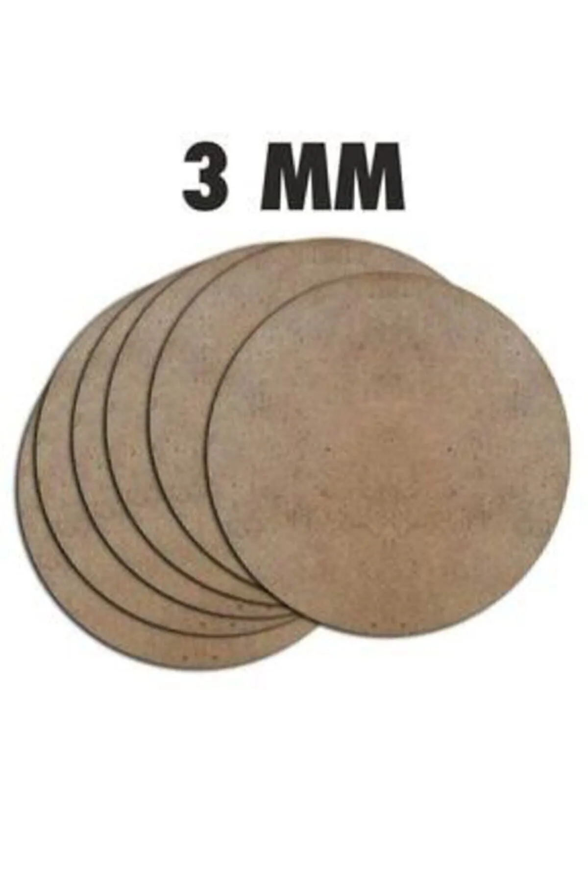 Silay Hediyelik Ahşap Supla Levha 12 Adet 3 Mm Ham Mdf 30 Cm Çap Yuvarlak Servis Altı Supla görsel 3