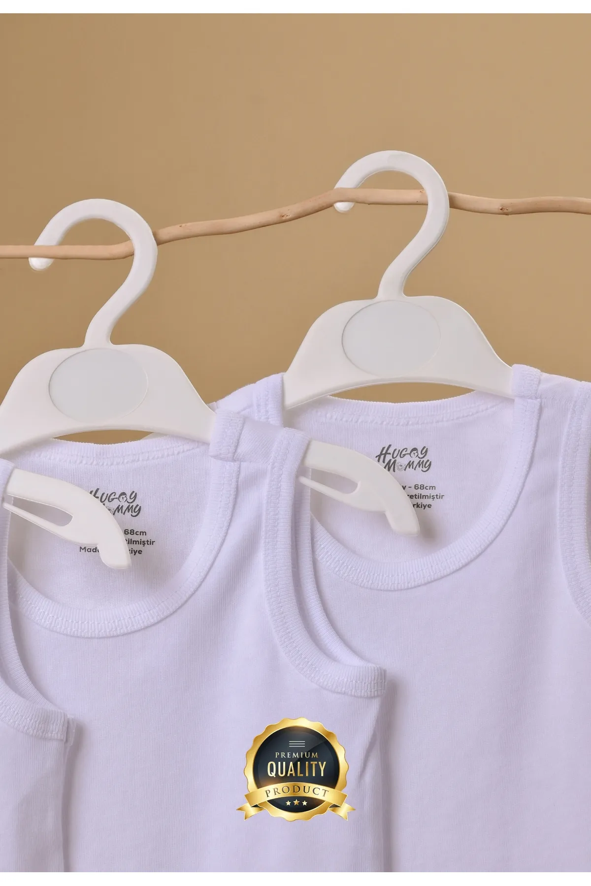 Huggy Mommy Premium %100 Organik Pamuk Beyaz Atlet Bebek Body Zıbın Çıtçıtlı Bebek Badi Set Çıtçıt Uzatma Hediye