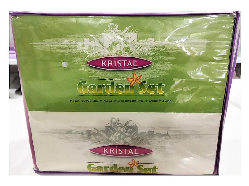 Taç Kristal Bahçe Minder Takımı-Bordo