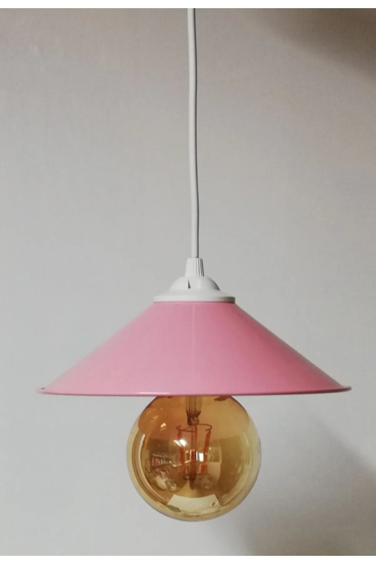 Tekay Aydınlatma Pembe kız çocuk odası avizesi , Pembe metal avize
