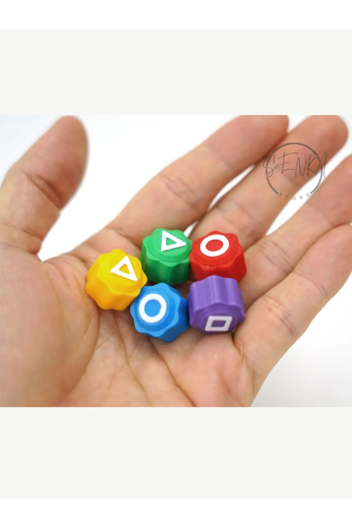 Next 3D Store Squid Game Oyun 5 Taş Seti Kalamar Oyun Beştaş Oyuncak Renkli Taş Gonggi - Kutulu görsel 2