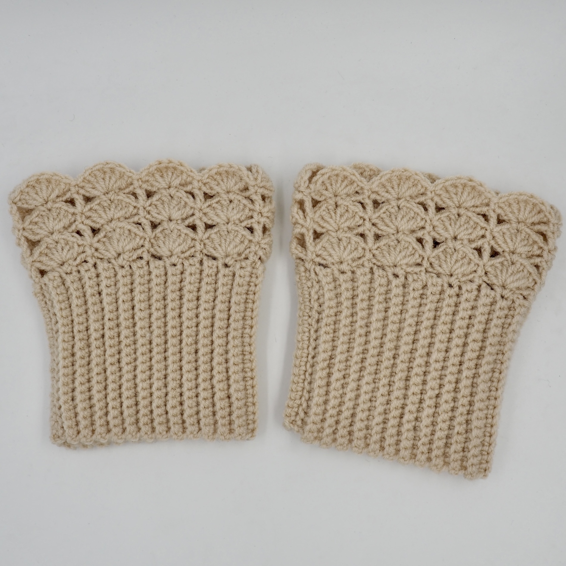 El Örgüsü Krem Bot Manşeti (Boot Cuffs) görsel 2