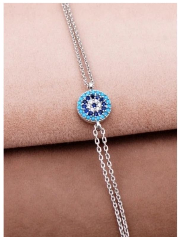 Eyelashes Silver 925 Ayar Gümüş Göz Zirkon Taşlı Bileklik görsel 2