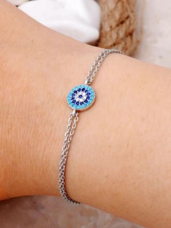 Eyelashes Silver 925 Ayar Gümüş Göz Zirkon Taşlı Bileklik görsel 3