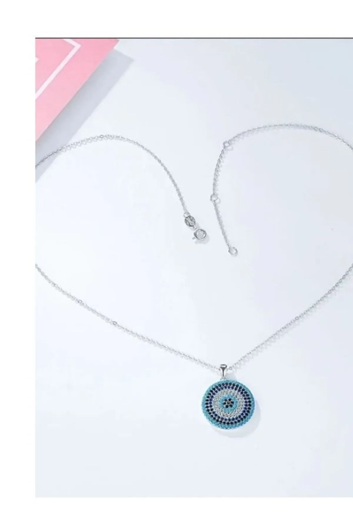 Eyelashes Silver 925 Ayar Gümüş Göz Zirkon Taşlı Kolye görsel 4