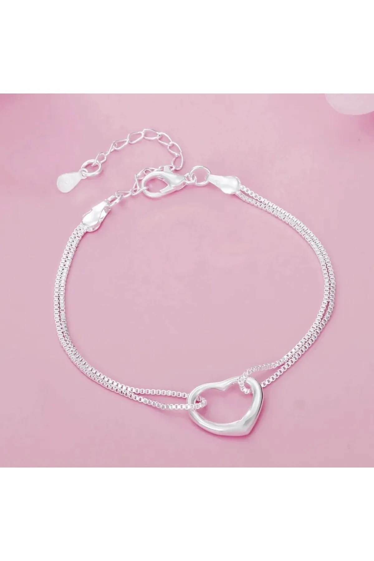 Eyelashes Silver 925 Ayar Gümüş Kalp Bileklik
