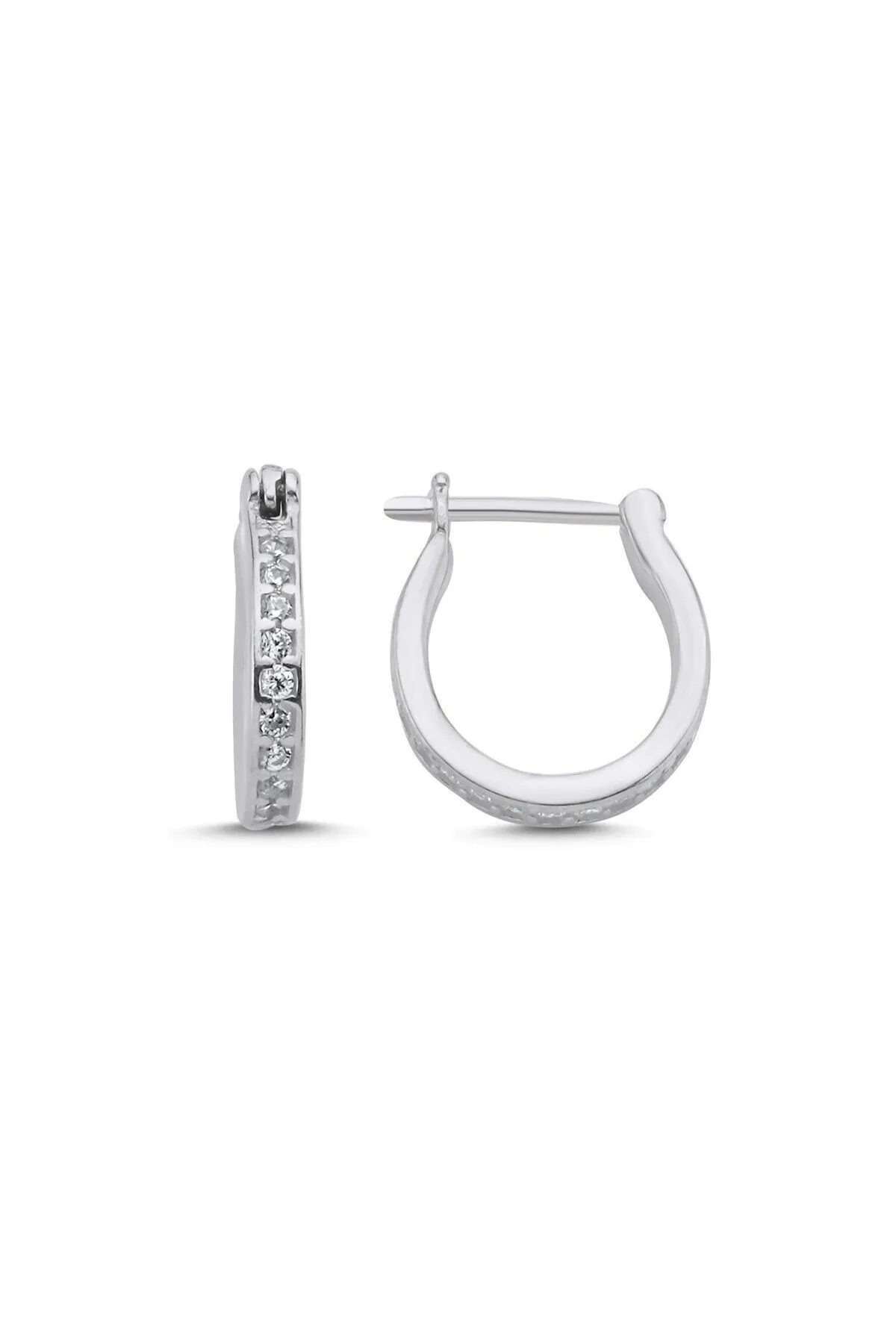 Eyelashes Silver 925 Ayar Gümüş Zirkon Taşlı & Tamtur Halka Küpe