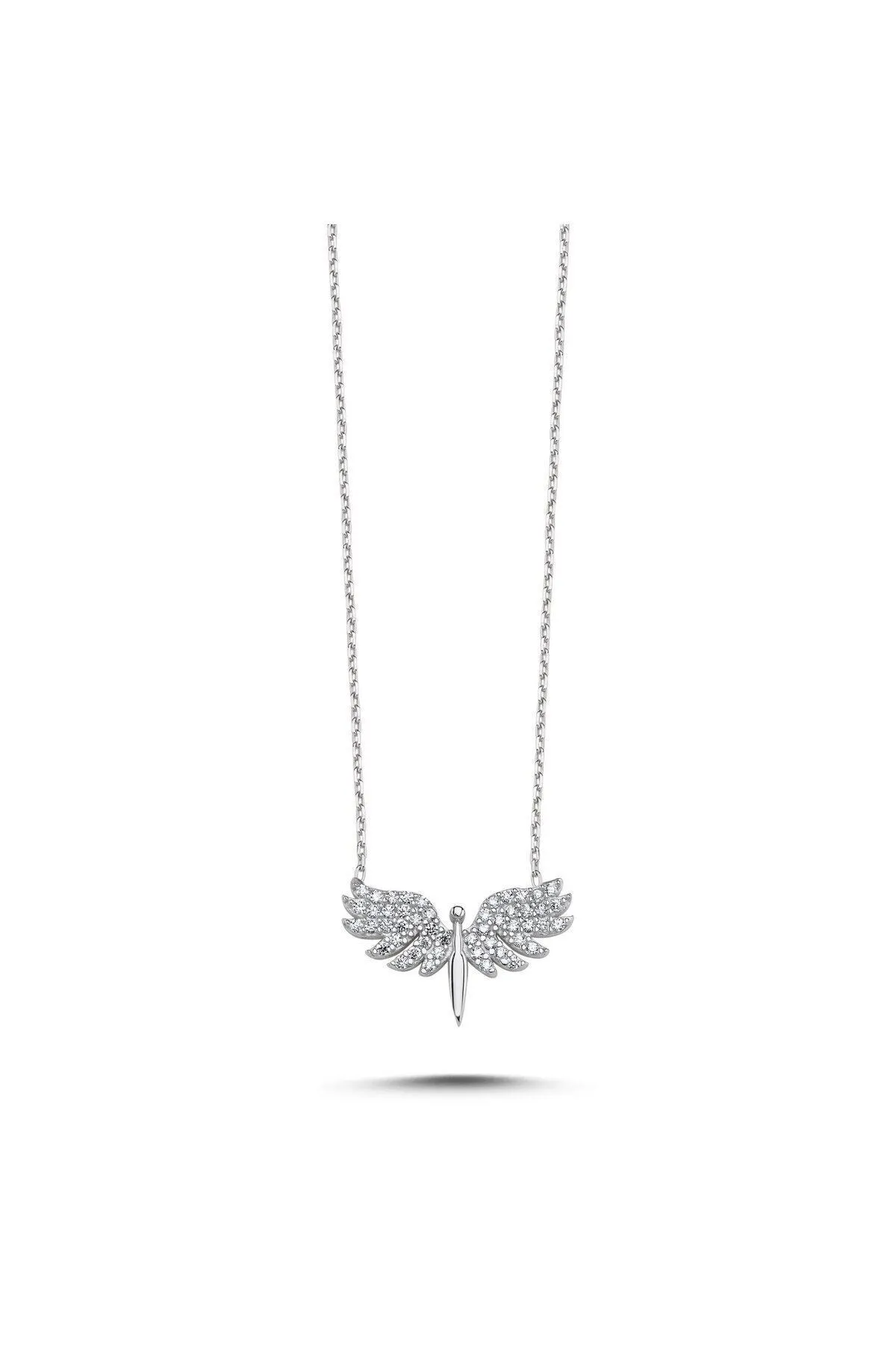 Eyelashes Silver 925 Ayar Gümüş Melek Zirkon Taşlı Kolye