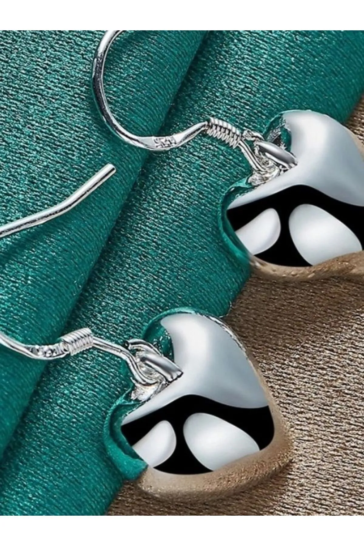 Eyelashes Silver 925 Ayar Gümüş Salanan Kalp Küpe