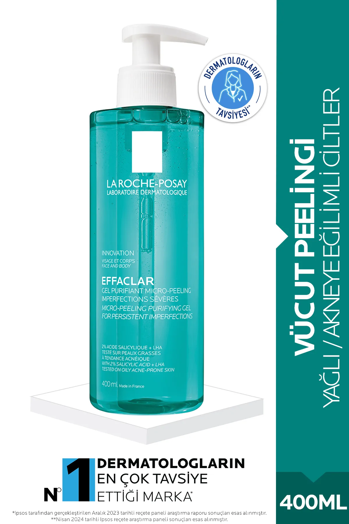 RAVİSSANT La Roche Posay Effaclar Yağlı Ve Akneye Eğilimli Ciltler İçin Vücut Peelingi 400 ml