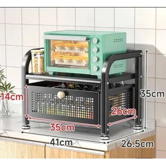 TRENDESK DESIGN Siyah Metal Tezgah Üstü Mutfak Organizer Mutfak Düzenleyici 1014-CN