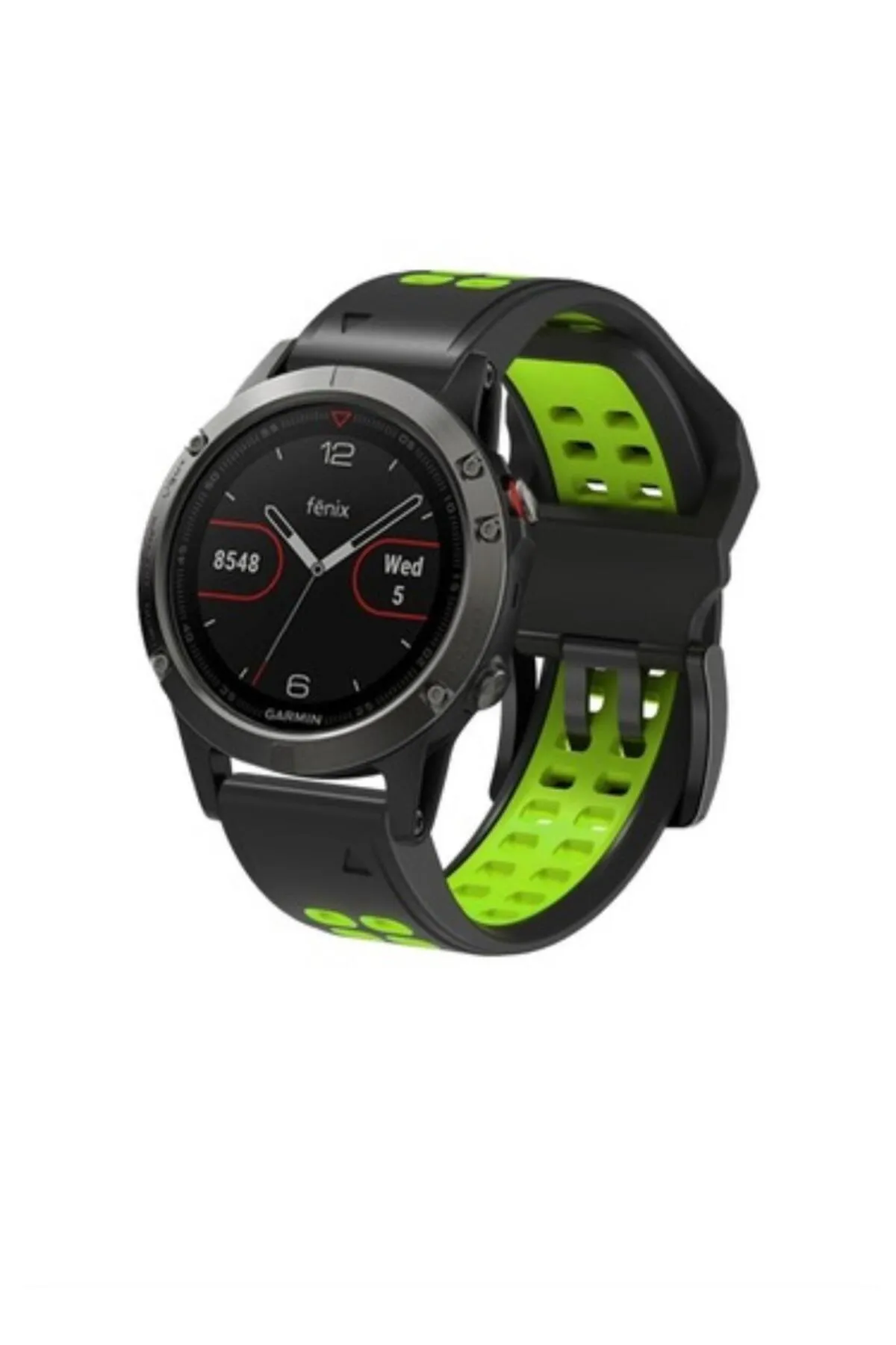 MarkaCase Garmin Instinct Solar Için Quick Fit Özellikli (22mm) Çift Sıralı Silikon Saat Kordonu