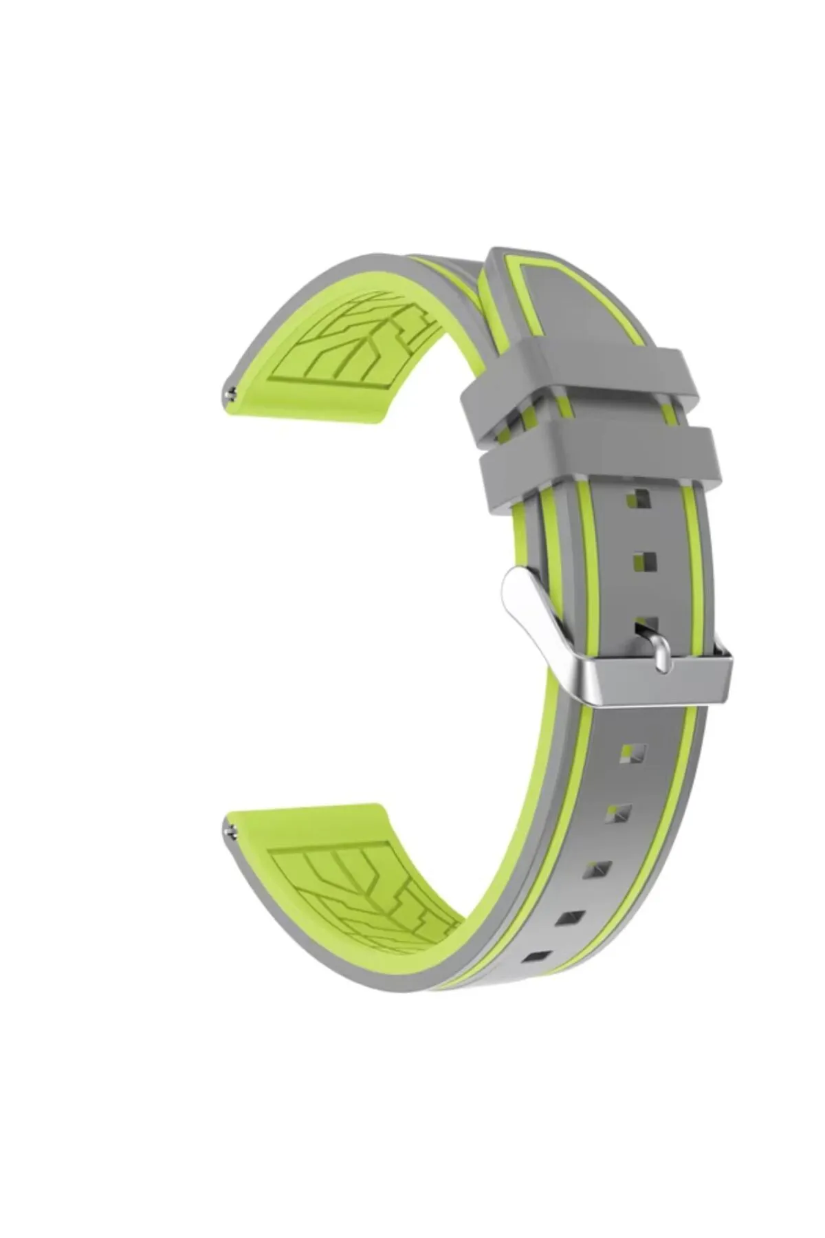 MarkaCase Amazfit Gtr2-2e İçin Silikon Kordon (22mm) - Gri/Sarı