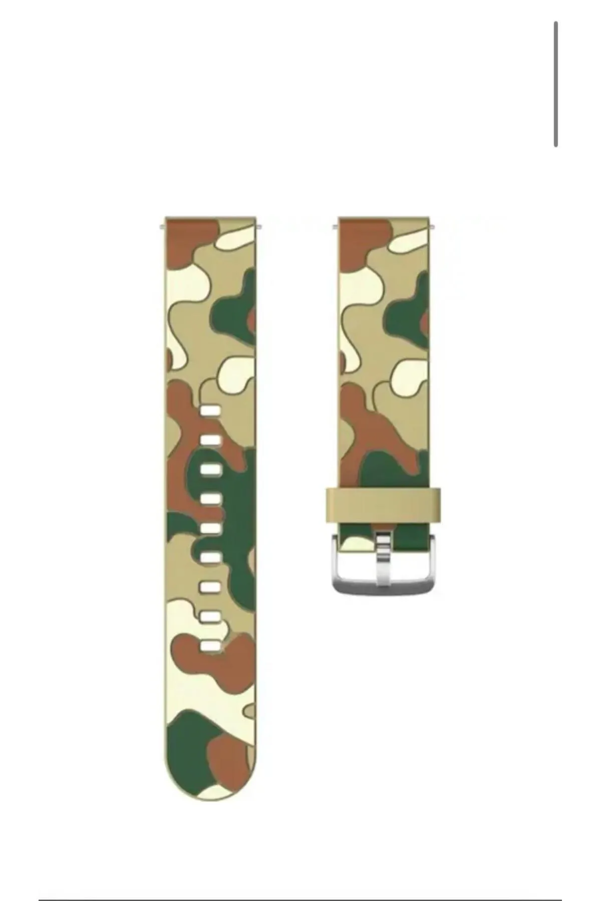 MarkaCase Garmin 245-245 Music Için Uyumlu Kamuflaj Silikon Saat Kordonu 20mm - Açık Kahverengi Kamuflaj görsel 2