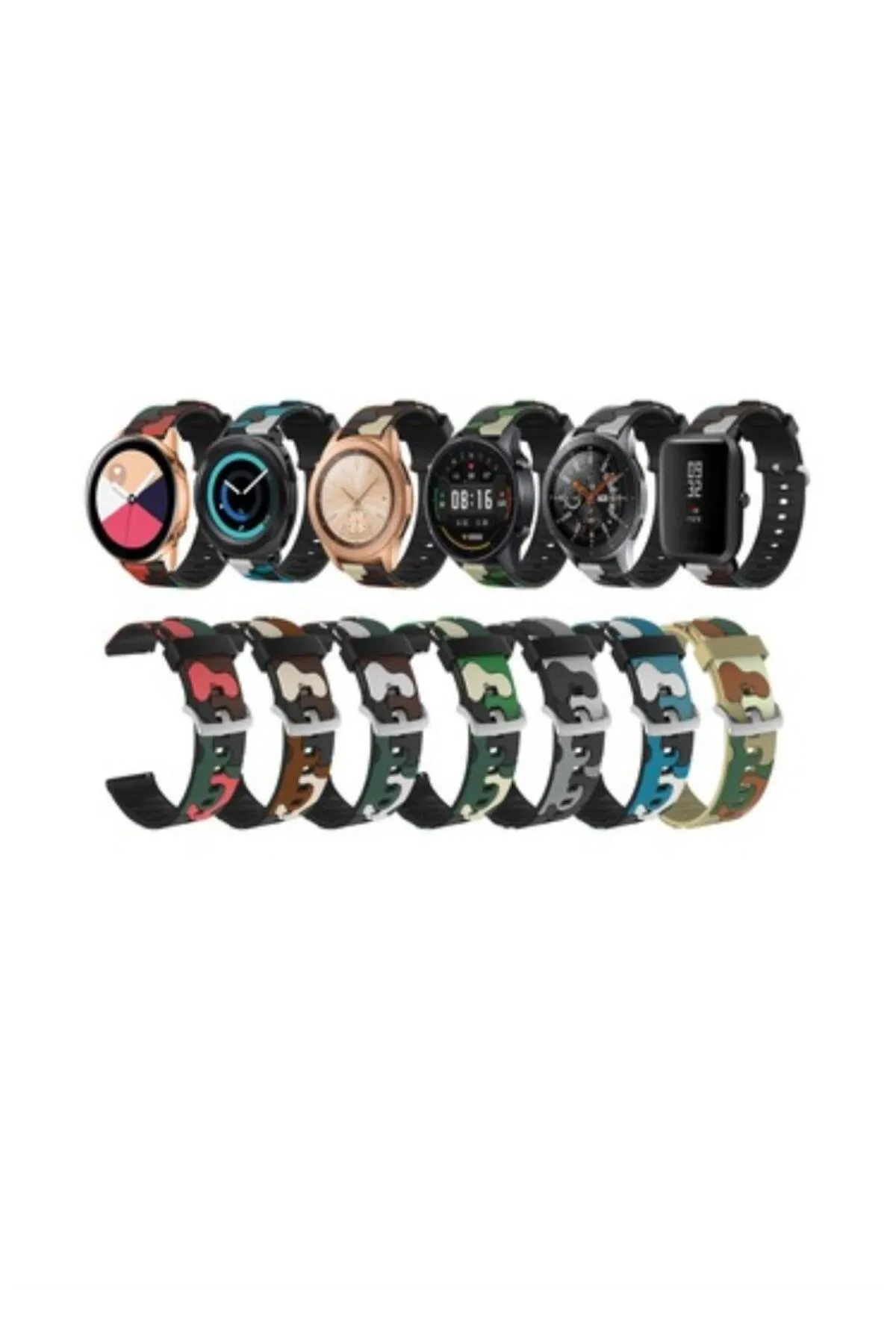 MarkaCase Garmin 245-245 Music İçin Kamuflaj Silikon Saat Kordonu 20MM görsel 3
