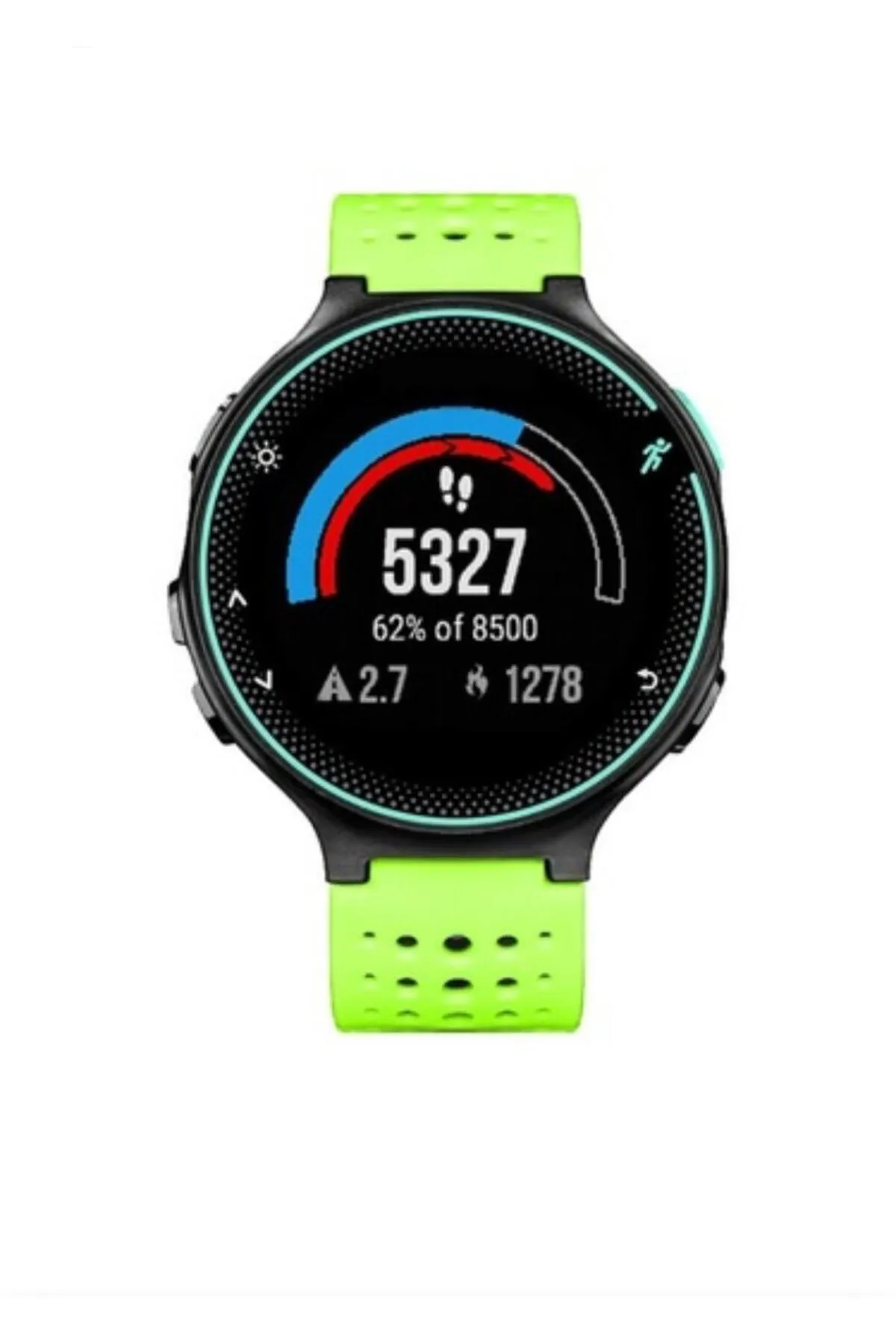 MarkaCase Garmin Forerunner 735XT Uyumlu Silikon Kordon - Yeşil/Siyah görsel 2