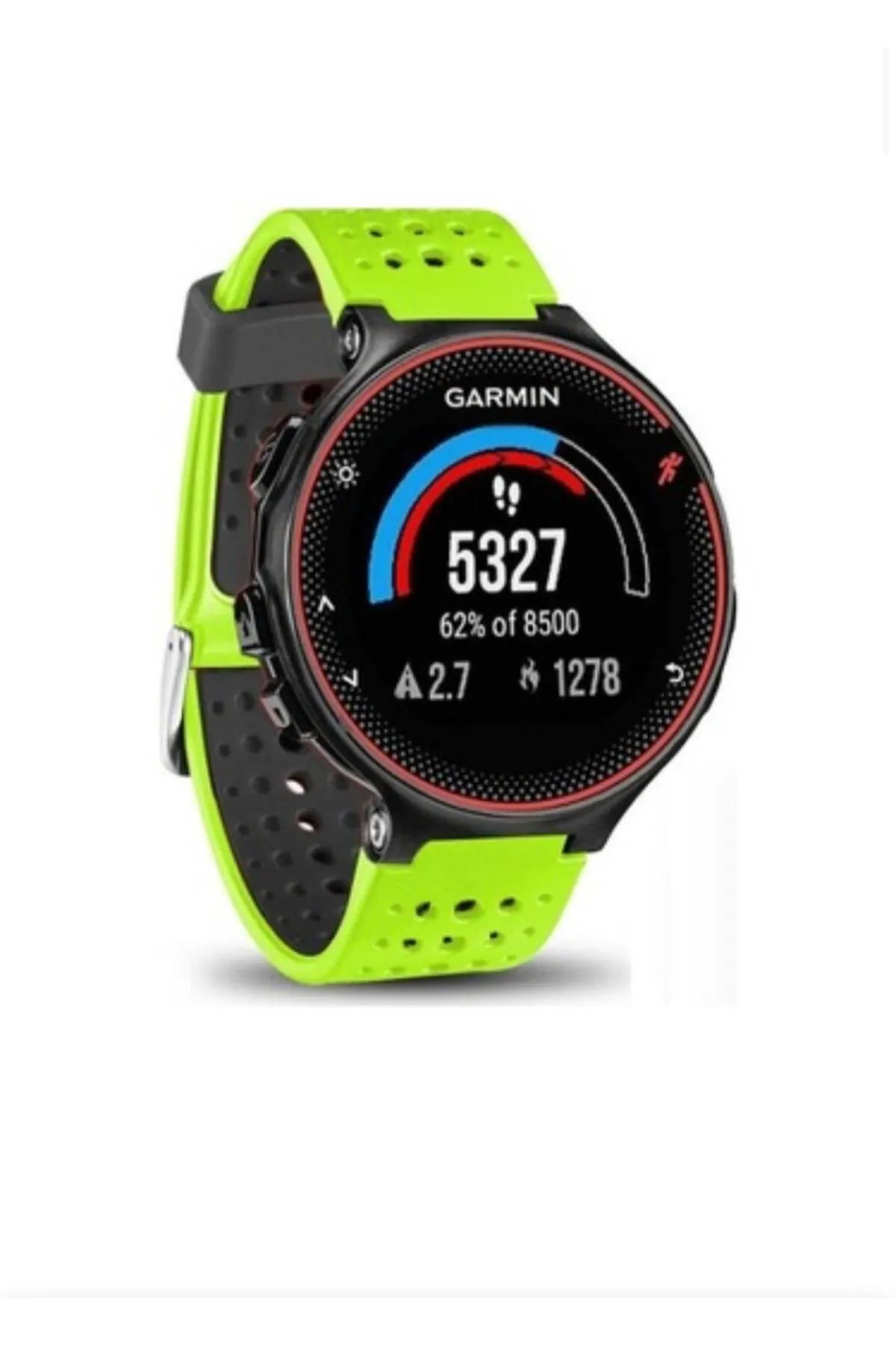 MarkaCase Garmin Forerunner 230-235 Uyumlu Silikon Kordon - Yeşil/Siyah