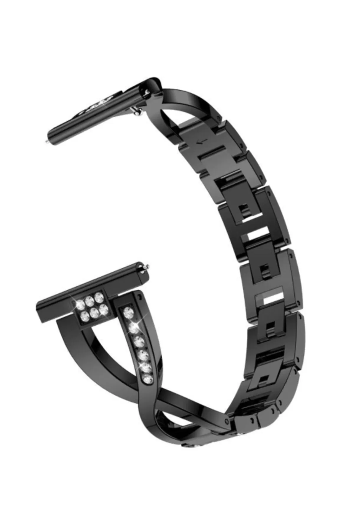 MarkaCase Fossil Watch Gen 6 Için Pırlanta Görünümlü Taşlı Fantezi Kordon Siyah