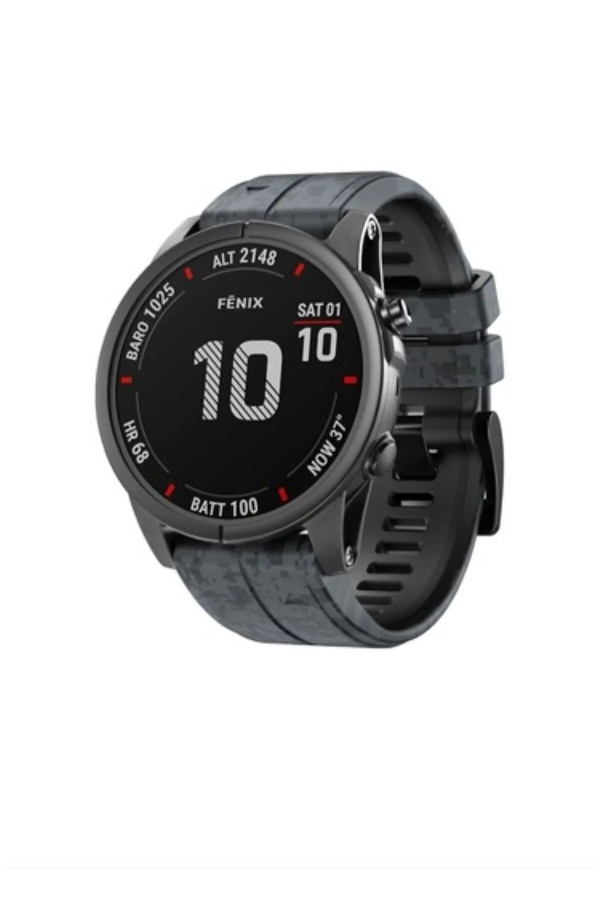 MarkaCase Garmin Fenix  5 -5 plus Pro (22MM) Kamuflaj Silikon Saat Kordonu - Antrasit Kamuflaj