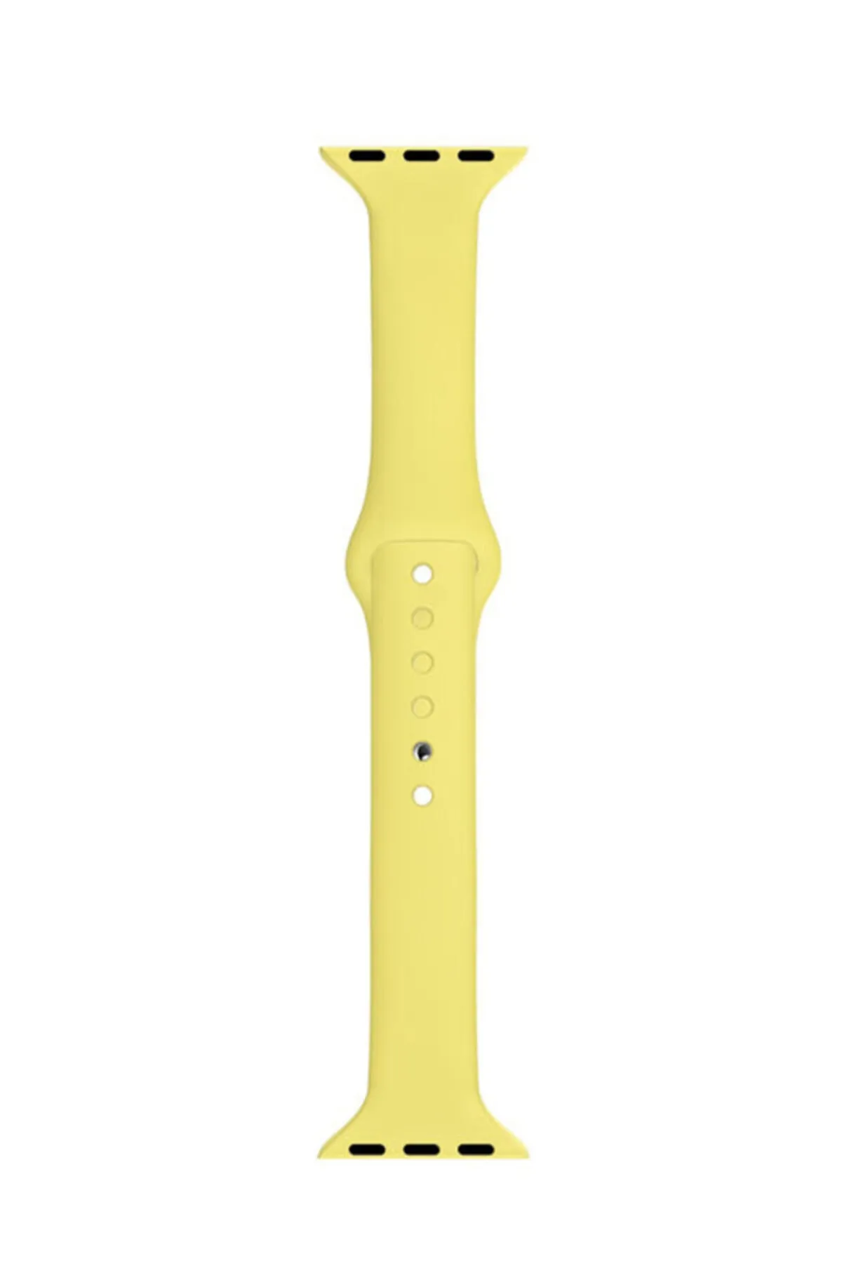 MarkaCase Apple Watch Seri 4 5 6 Için 40 Mm Slim Silikon Kordon Sarı