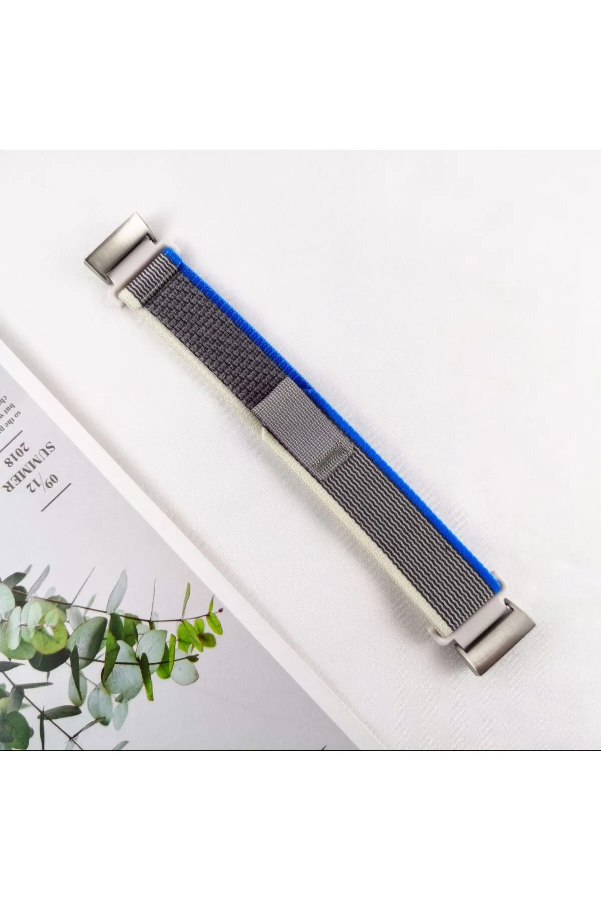 MarkaCase Fitbit Charge 4 Için Trail Kordon - Gri/Mavi