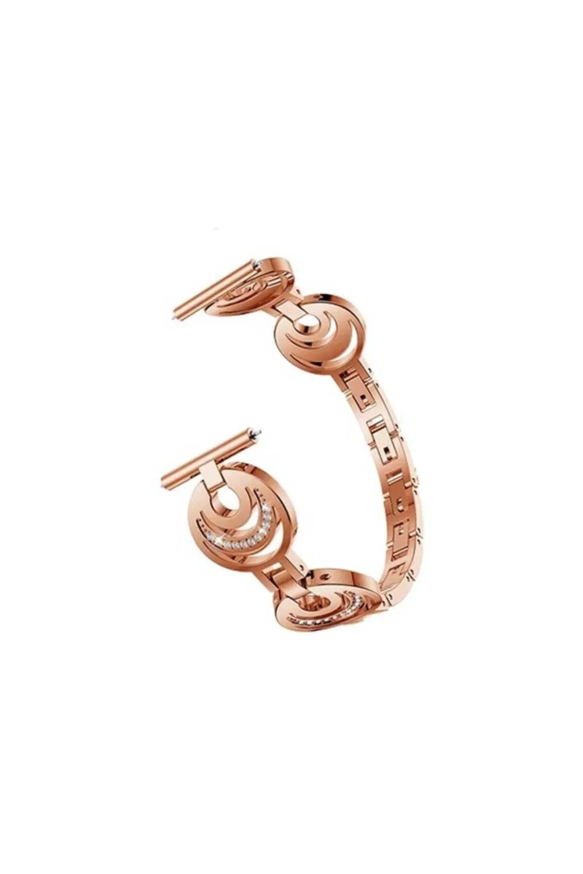 MarkaCase Fossil Watch Gen 6 Için Pırlanta Görünümlü Metal Fantezi Kordon Rose Gold