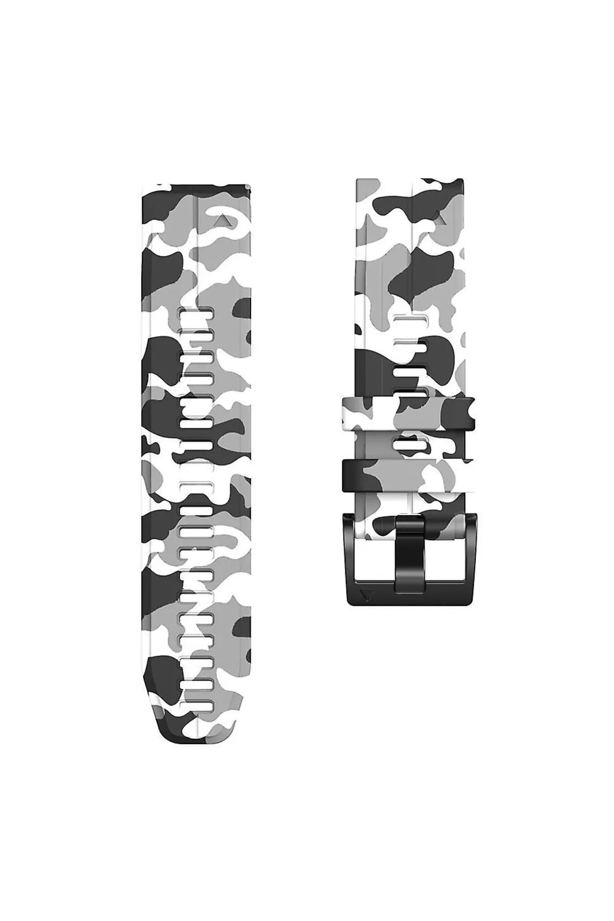 MarkaCase Garmin fenix 6x-6x pro- plus  (26MM) Kamuflaj Silikon Saat Kordonu - Beyaz Kamuflaj görsel 4