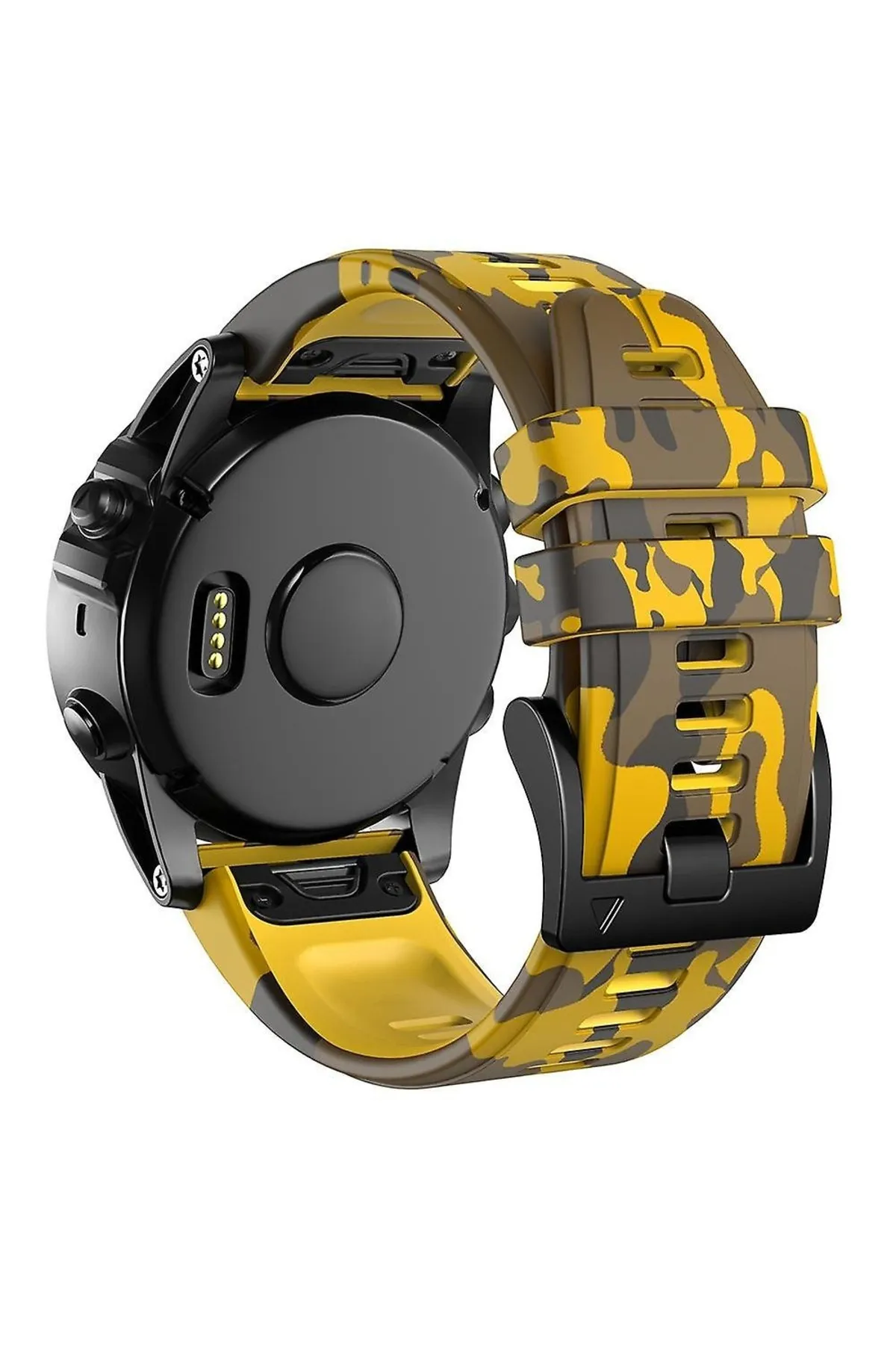 MarkaCase Garmin 7x - 7x pro - plus  (26MM) Kamuflaj Silikon Saat Kordonu - Sarı Kamuflaj görsel 2