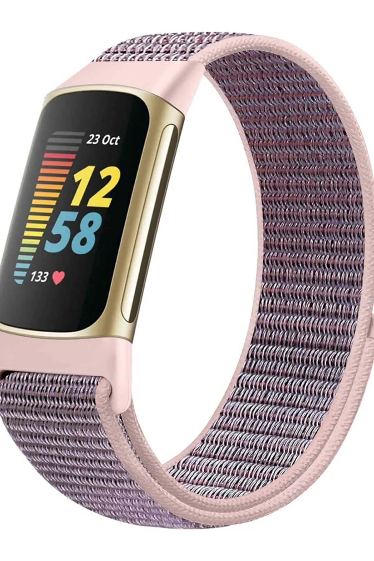 MarkaCase Fitbit Charge 5 İçin Dokuma Kordon - Pembe