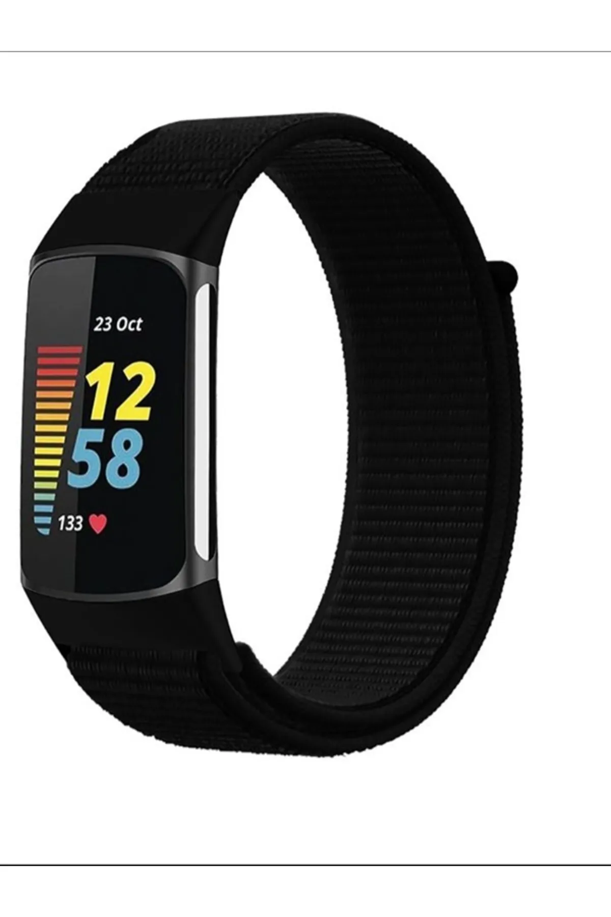 MarkaCase Fitbit Charge 6 İçin Dokuma Kordon - Siyah