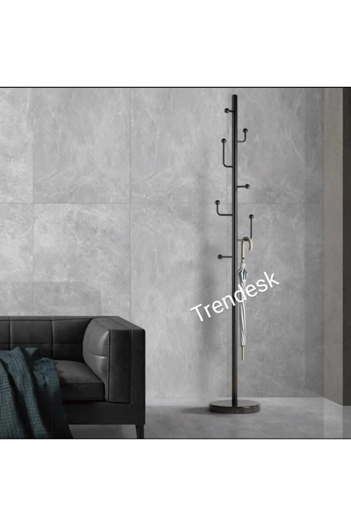 TRENDESK Modern Metal Beyaz Ayaklı Askılık Elbise Askısı 165*30 cm görsel 2